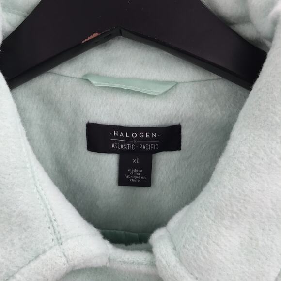 Halogen Atlantic-Pacific Double Breasted Wool Coat Jacket Solid Green SZ X-Large - Picture 4 of 11